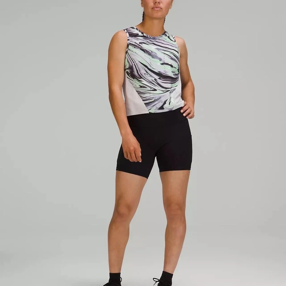 Lululemon Women's Size 4‎ Swift Ventilated Running Tank Gray Green